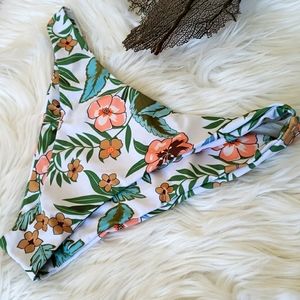 ZAFUL Flower Printed High Leg Bikini Bottom - Multicolor- Size 4